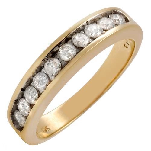 10-STONE .50CT GENUINE DIAMOND CHANNEL RING SOLID 10K GOLD